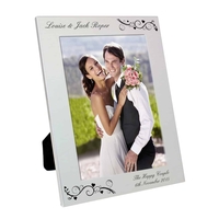 Silver 5x7 Black Swirl Photo Frame