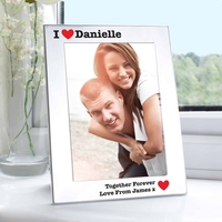 Silver 5x7 I Heart Photo Frame