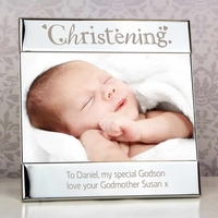Silver Christening Square 6x4 Photo Frame