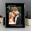 Silver Couples 5x7 Black Glass Photo Frame