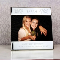 Silver Floral Square 6x4 Landscape Photo Frame