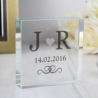 Silver Monogram Large Crystal Token