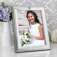 Silver Plated 5x7 Elegant Cross Photo Frame