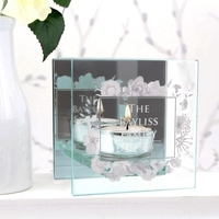 Soft Watercolour Mirrored Glass Tea Light Holder