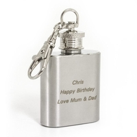 Stainless Steel 1oz Hip Flask Keyring