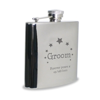Stars Groom Hip Flask