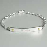 Sterling Silver and 9ct Gold Bar Bracelet
