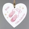 Swan Lake Ballet Wooden Heart Decoration