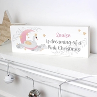 Swan Lake Wooden Block Sign