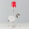 Swirls & Hearts Red Rose Bud Ornament