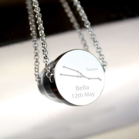 Taurus Zodiac Star Sign Silver Tone Necklace (April 20th - May 20th)