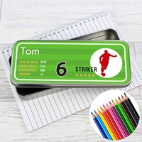 Team Player Pencil Tin with Pencil Crayons