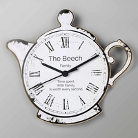 Teapot Shape Wooden Clock
