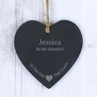 The One I Love Slate Heart Decoration