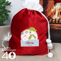 The Snowman and the Snowdog Luxury Pom Pom Sack