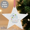 The Snowman and the Snowdog My 1st Christmas Blue Wooden Star Decoration
