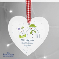 The Snowman and the Snowdog My 1st Christmas Heart Decoration
