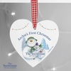 The Snowman and the Snowdog Wooden Heart Decoration