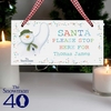 The Snowman Let it Snow Santa Stop Here Wooden Sign