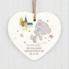 Tiny Tatty Teddy Christening Ceramic Heart Decoration