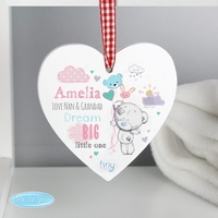 Tiny Tatty Teddy Dream Big Pink Wooden Heart Decoration