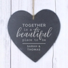 Together Large Slate Heart Decoration