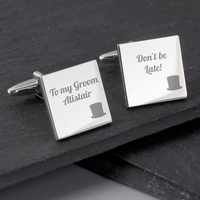 Top Hat Wedding Square Cufflinks