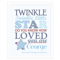 Twinkle Boys Poster White Frame