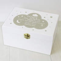 Twinkle Twinkle White Wooden Keepsake Box