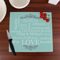 Typography Glass Chopping Board