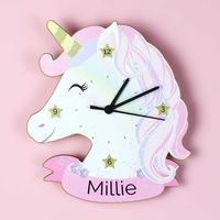 Unicorn Shape Wooden Clock