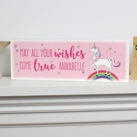 Unicorn Wooden Block Sign