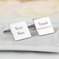 Wedding Role Square Cufflinks - 2 line