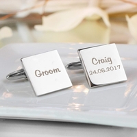 Wedding Role Square Cufflinks -1 line