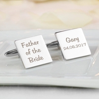 Wedding Role Square Cufflinks -3 lines