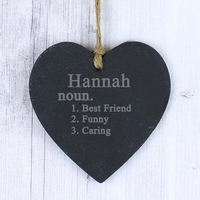 Word Definition Slate Heart Decoration