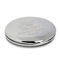 Worlds Best Teacher Round Compact Mirror