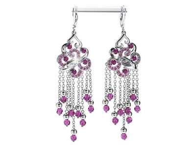 Zandra Rhodes Silver Manhattan
Lady Pink Drop Earrings