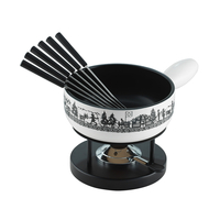 Kuhn Rikon - Cheese fondue set induction Alpine Meadow 23cm
