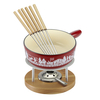 Kuhn Rikon - Cheese fondue set induction cast iron red Alpine Meadow 24cm