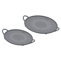 Kuhn Rikon - Splatter Guard Silicone 2pc Set Ø 26 & 30cm Grey