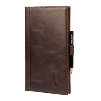 Leather Golf Scorecard Holder (PRO Edition) - Dark Brown