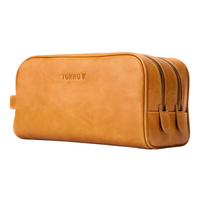 Leather Wash Bag - Tan