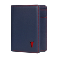Mens Leather Wallet (with RFID Protection) - Navy Blue