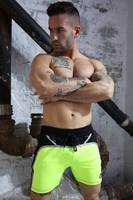 Breedwell Akira Reflector Shorts - Neon Yellow Futuristic Nylon L