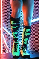 Breedwell Neo Camo Socks - Neon Green Camouflage Nylon One Size