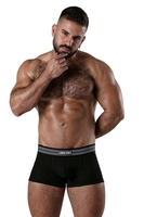 Locker Gear Backroom Ribbed Cotton Bottomless Trunk with Leatherette Stripes - Black Striped Cotton XL