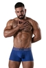 Locker Gear Backroom Ribbed Cotton Bottomless Trunk with Leatherette Stripes - Blue Striped Cotton XL
