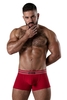 Locker Gear Backroom Ribbed Cotton Bottomless Trunk with Leatherette Stripes - Red Striped Cotton 2XL