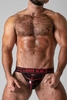 Locker Gear Jockstrap with Open Front - Red Striped Nylon XL